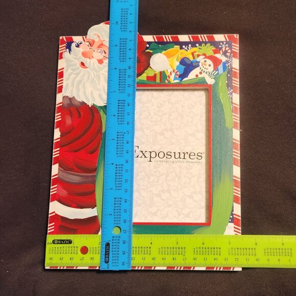 Exposure's Hand Painted Christmas 2020 VERTICAL Santa Picture Frame 6"x4" photo - Picture 5 of 6